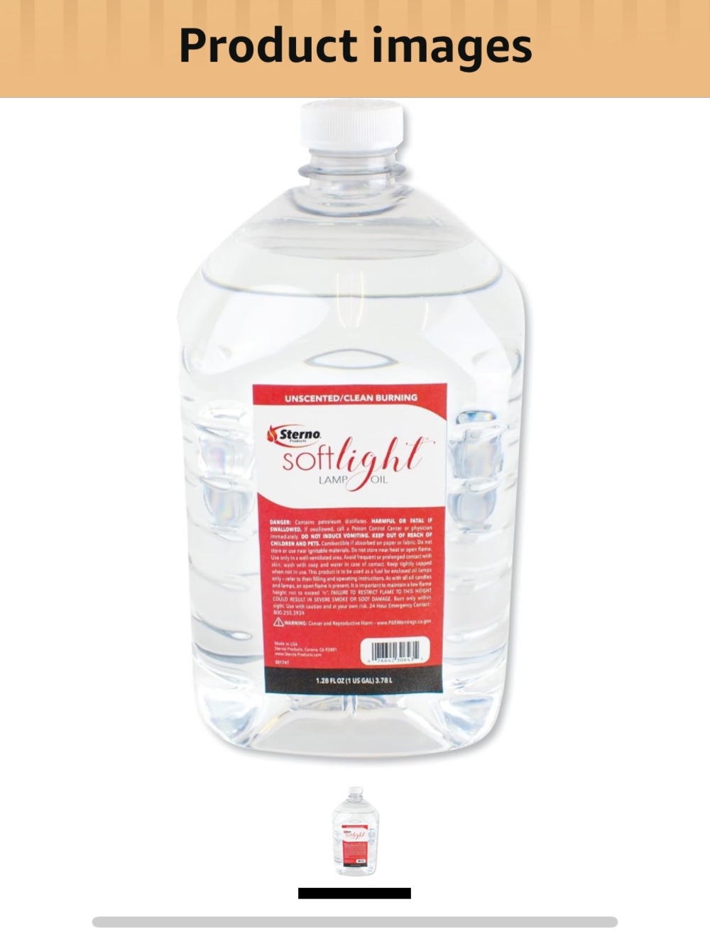 Sterno Soft Light Liquid Wax Lamp Oil, Clear, Gallon, 4 per Carton (STE30644)